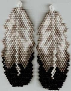 two pairs of black and white beaded earrings