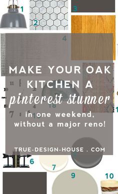 the words make your oak kitchen a pinterest summer