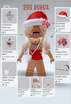 #roblox #red #white #christmas #cheap #free #outfit #sunnashe4rts #santa #elf #reindeer #cute #preppy #cookies #nice Preppy Christmas Outfit Roblox Adopt Me, Preppy Roblox Outfits, Roblox Christmas, Preppy Christmas Outfit, Roblox Sets, Christmas Preppy