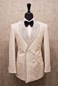 White And Gold Tuxedo, 3 Piece Suit Men Wedding Indian, Gold Tuxedo Jacket, Mens Evening Wear, Silver Suit, Indian Wedding Clothes For Men, Red Velvet Jacket, Stylish Men Wear, Groom Dress Men