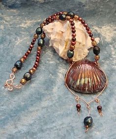 Prim Rose, Red Crow, Copper T, Sea Shell Jewelry, Shell Craft, Wire Tutorials, Lampwork Necklace, Jewelry Chains