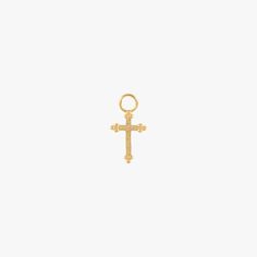 A gold cross charm with diamonds. Earring Styles, M F, Cross Design, Halloween Earrings, Cross Earrings, Inspired Jewelry, Cross Designs, Earring Sale, Butterfly Flowers