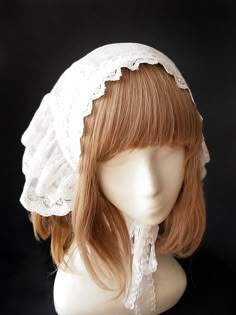 This price is for a scarf, others are not included. Ruffled Hair, Leggings Diy, Lace Bonnet, Black Femininity, Triangle Scarf, Sweet Lolita, Jewelry Outfit, Lace Ruffle, Fashion Design Clothes