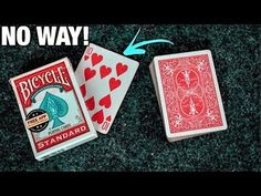 two playing cards with the words no way in front of them and an arrow pointing to each