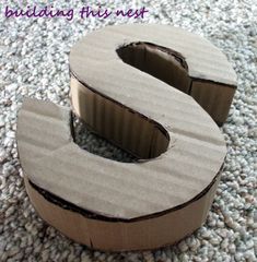 the letter s is made out of cardboard