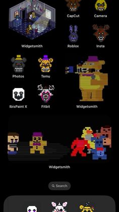 an iphone screen showing the different types of pixel art