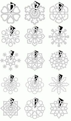 the snowflakes are designed to look like they have been cut out from paper