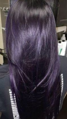 #purple #dark #hair #hairstyles #trendy Purple Hair Subtle, Dark Purple Hair Korean, Dark Plum Purple Hair, Dark Purple Hair Highlights, Purple Hair Without Bleach, Dark Purple Hair With Black, Purple Wolfcut, Dark Blue Purple Hair, Purple Hair Outfit What To Wear With