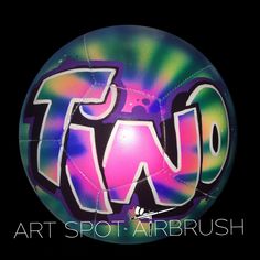 the word art spot - airbrush is painted on a soccer ball