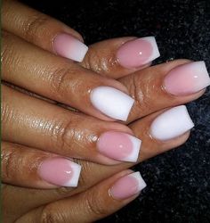 Short Pink White Ombre Nails, Shorties Dip Nails, Pink And White Tip Acrylic Nails, Square Pink And White Ombre Nails, Pink And White Overlay Nails, Short Acrylic Pink And White Nails, Short Ombre Pink And White Nails, Pink And White French Dip Powder Nails, Solar Nails Designs Classy