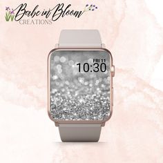 Smart Watch Background, Silver Glitter Wallpaper, Apple Watch Face Wallpaper, Silver Apple Watch, Watch Face Wallpaper, Apple Watch Silver, 10 Wallpaper, Digital Watch Face, Minimal Watch