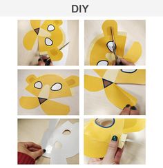 step by step instructions on how to make a paper lion mask for kids and adults