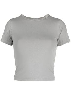 Find ENTIRE STUDIOS Round-neck Cropped T-shirt on Editorialist. grey stretch organic cotton round neck short sleeves straight hem cropped When buying this unisex item, keep in mind that it is graded in standard men's sizing This item is made from at least 50% organic materials. Learn more about what makes a product Conscious on our Conscious Criteria page. Grey Clothes, Basic Fitted Cropped T-shirt In Cotton, Basic Fitted Gray T-shirt, Casual Gray Cropped T-shirt, Stretch Cotton Cropped T-shirt, White Stretch Cropped T-shirt, Silver Shirt, Grey Crop Top, Tiktok Outfits