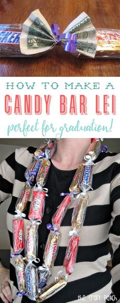 the candy bar lei is an easy diy project for kids to make and sell