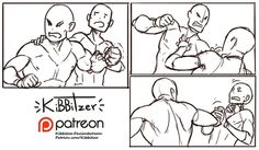 the storyboard shows how to do an arm wrestling with two men in black and white