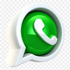 a green and white phone icon on a transparent background, with the letter q in it's center