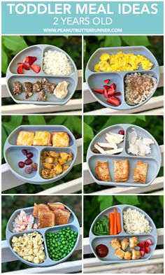 toddler meal ideas for two years old with pictures of different foods in the middle