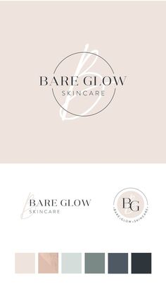 the logo for bare glow skin care