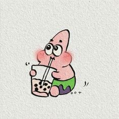 an image of a cartoon character holding a drink