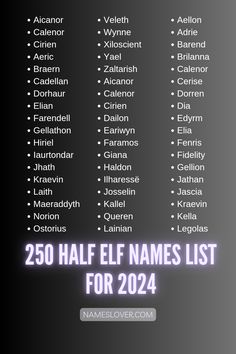 the 25 half names list for 2020