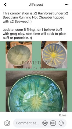 two pictures showing different types of glass bowls