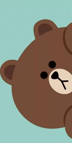 a brown teddy bear with a clock on it's face is shown against a blue background