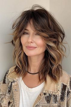 Must-Try Shag Haircuts and Hairstyles in 2024 Shag With Curtain Fringe, Voluminous Blowout, Medium Shag Hairstyles, Shag Cut, Modern Shag Haircut, Chic Hairstyle, Medium Shag Haircuts, Soft Shag, Balayage Technique