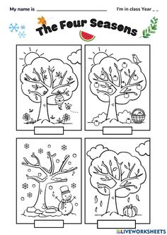 four seasons worksheet for kids