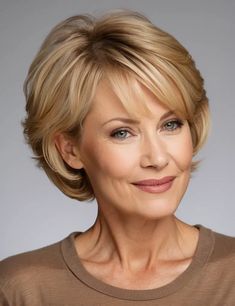 25 Short Hair Color Ideas For Women Over 60 Hairstyles For Short Hair 2024, Short Hair Color Ideas, Golden Blonde Hair Color, Hairstyle Simple, Hairstyle Cute, Simple Hairstyle, Peach Hair, Layered Haircuts For Medium Hair, Chin Length Hair