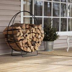 Uniflame 36 W-1836 Black Log Hoop Outdoor Firewood Rack, Mens Room Decor, Firewood Racks, Firewood Rack, Firewood Storage, Wood Burning Fire Pit, Wood Rack, Fireplace Screen, Wood Burning Fires