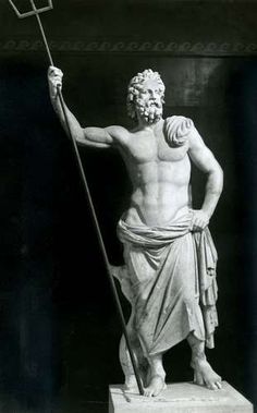 an old photo of a man holding a sceptula in one hand and a spear in the other