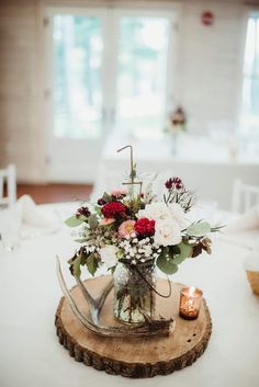 a vase filled with flowers sitting on top of a table