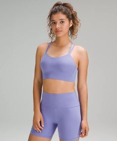 Cloud Purple, Purple Bra, Dark Lavender, Lululemon Energy Bra, Strappy Tank Tops, Strappy Sports Bras, Foam Cups, Longline Bra, C Cup