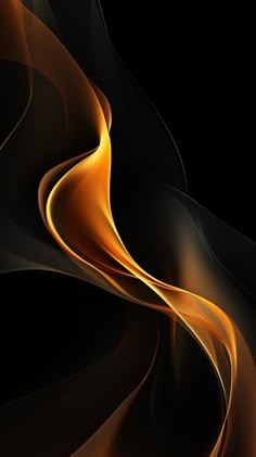 an abstract orange and black background with wavy lines