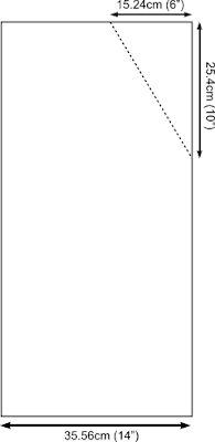 a drawing of a square area with measurements