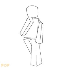 a drawing of a person standing in front of a white background