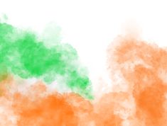 an orange and green cloud is in front of a white background that looks like the flag of ireland