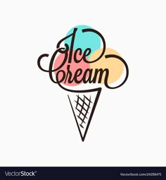 an ice cream cone with the words ice cream