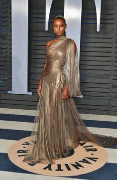 Jasmine Tookes Jasmin Tookes, Gold Gown, Jasmine Tookes, Gabrielle Union, Oscar Party, Vanity Fair Oscar Party, March 4, Glam Dresses