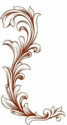 an ornate design with swirls and leaves