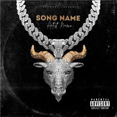 the cover art for song name featuring a bull's head with chains on it