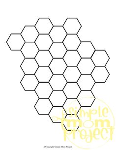 a hexagonal pattern with the words simple mom project in yellow and black on it