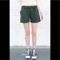 Soft Cotton Sweatshorts With Side Pockets And An Elastic Waistband. Fabrics: 100% Cotton Measurement: 11" (28 Cm) Rise, 3" (8 Cm) Inseam, 28" (71 Cm) Waist Made In: Italy Casual Green Relaxed Fit Pajama Shorts, Sporty Everyday Shorts With Elastic Waistband, Relaxed Fit Athletic Shorts With Short Inseam For Spring, Sporty Shorts With Elastic Waistband For Everyday, Relaxed Fit Athletic Shorts For Spring, Spring Athletic 2-in-1 Relaxed Fit Shorts, Green Loungewear Shorts With Elastic Waistband, Green Cotton Pajama Shorts, Relaxed Fit Shorts For Weekend Summer