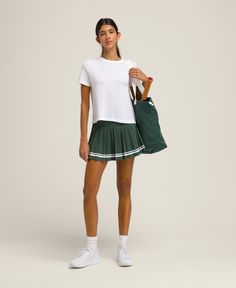 Midtown Tennis Skirt | Wilson Sporting Goods Wilson Sporting Goods, Uniform Accessories, Tennis Outfit, Tennis Skirts, Xl Girls, Play Tennis, Compression Fabric, Tennis Skirt, Womens Activewear