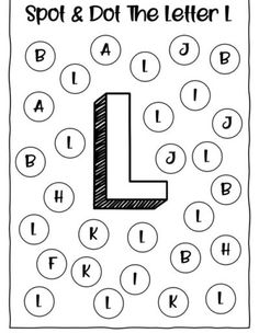 the letter l is for spot and dot in the letter i coloring page with dots