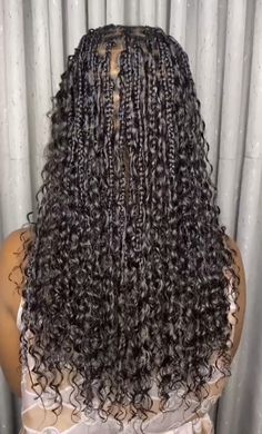 Mid Back Goddess Braids, Goddess Braids Mid Length, Mid Length Goddess Braids, Mid Length Boho Braids, Goddess Braids Mid Back, Goddess Braids Medium Length, Mid Length Braids, Brads Hair