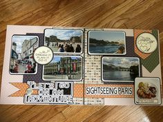 an open scrapbook with pictures and words on it