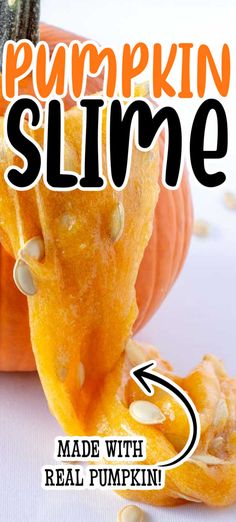 pumpkin slime made with real pumpkin seeds