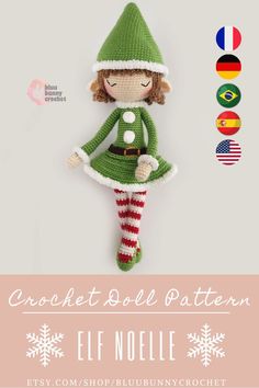 Elf Crochet Doll Pattern Eng/Esp/PT/FR Holly Amigurumi Doll, Crochet Elfs Hat, Santas Helper

Elf Holly from the series of Christmas Ballerina Doll, Amigurumi Crochet Doll with Elfs Hat

ENGLISH (US), PORTUGUESE (BR), SPANISH, AND FRENCH

This is a DOWNLOADABLE TUTORIAL. Amigurumi Ballerina, Felt Crafts Kids, Christmas Ballerina, Crochet Ballerina, Elf Crochet, Elf Pattern, Crochet Decorations