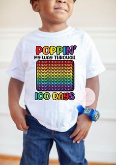 Poppin My WayThrough 100 Days Youth T- Shirt DISCLAIMER: Due to the handmade nature of these items, minor imperfections are sometimes unavoidable. I make every effort to ensure items are of high quality before presenting them to you. The color and size of prints may vary. Items may differ from photos due to lighting, filters, or monitor settings. CARE INSTRUCTIONS: T-SHIRTS Wash inside-out on cold, using mild detergent. Avoid the use of bleach and fabric softener. Tumble dry on low or hang dry (best). Do not iron. 100% Cotton Shirts are unisex, size down for a more fitted look. Wolverine Shirt, 100 Days Of School Shirt, Beautiful Shorts, 100 Days Of School, 100th Day, 100 Days, School Shirts, Black White Red, Teacher Shirts